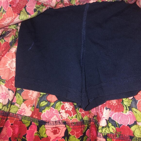 Lands End Kids Floral Print Skort Size 4 Red & Pink Blossom Design - Picture 2 of 5